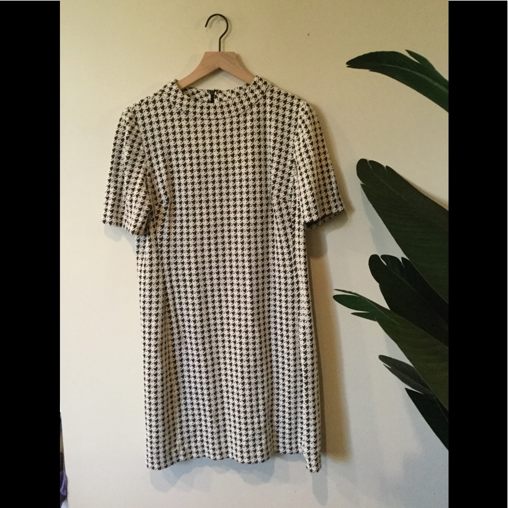 Herringbone Tweed Shift Dress